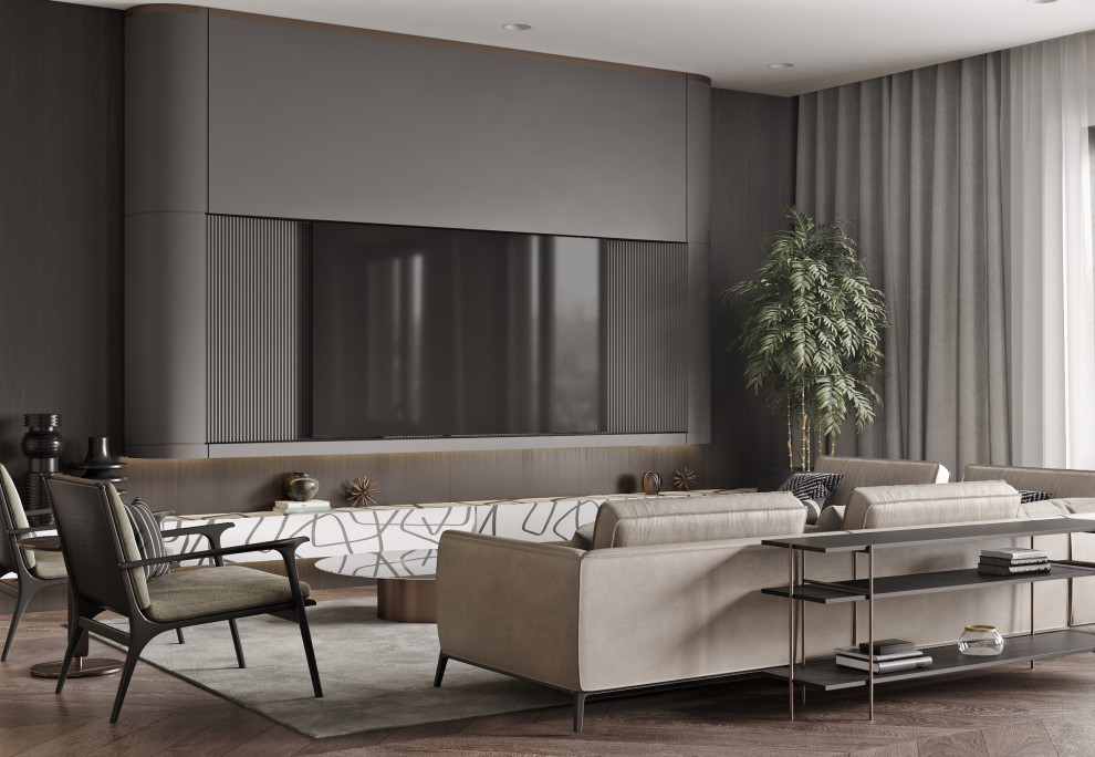 Дизайн кухни-гостиной в роскошных апартаментах Санкт-Петербурга