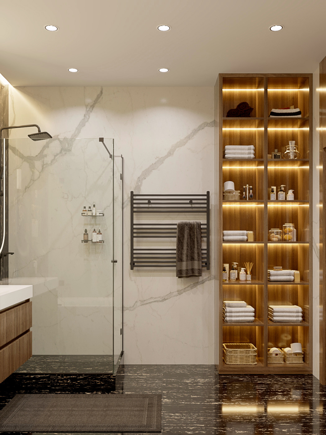 Современная городская квартира с панорамным остеклением в стиле ар-деко