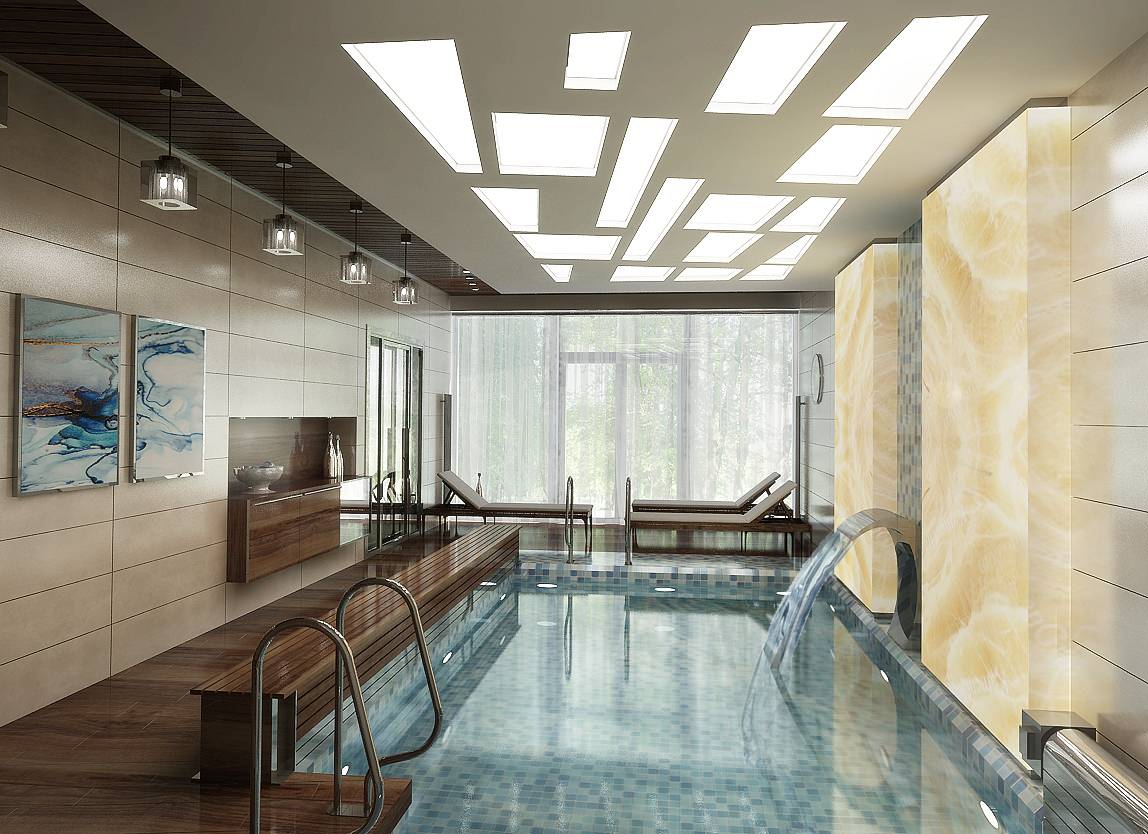 Обложка проекта: ИНТЕРЬЕР БАССЕЙНА В ЧАСТНОМ ДОМЕ