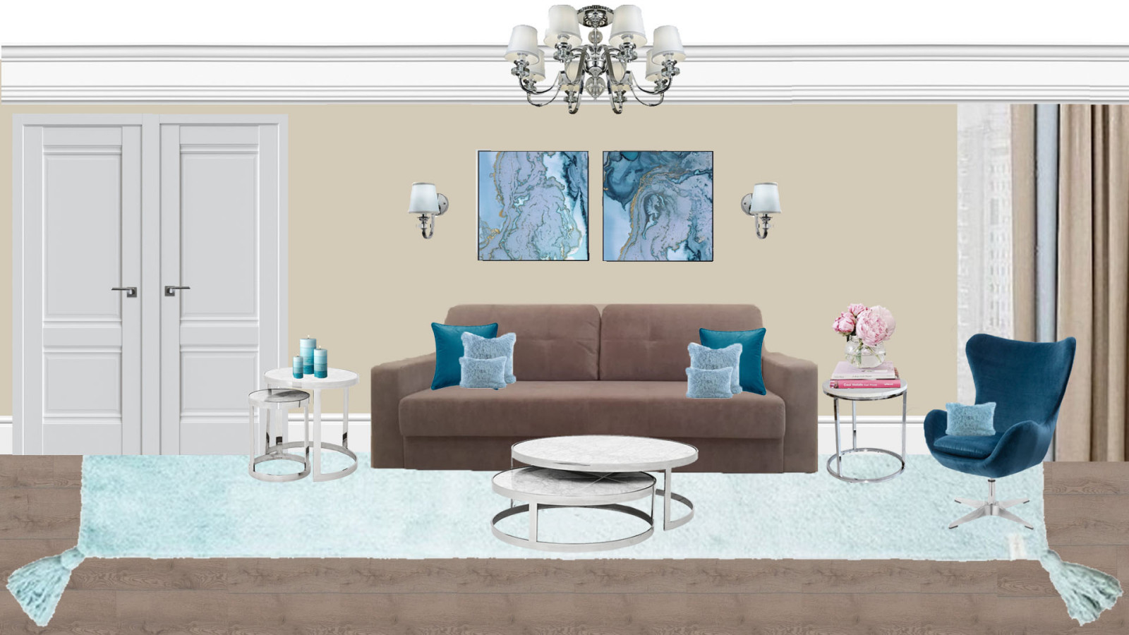 Обложка проекта: Квартира в стиле Неоклассика с элементами гламура