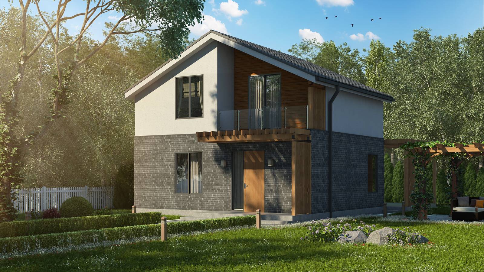 Уютный дом с мансардным этажом – 107,7 кв.м.