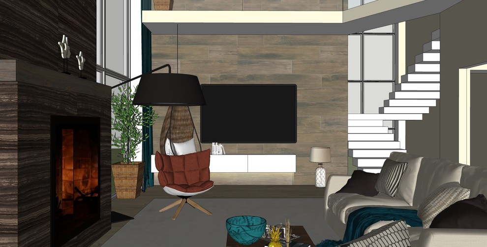 Современный дом с камином в Кольцово