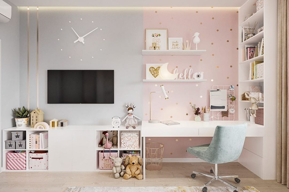 Сверкающая детская с волшебным лесом на обоях Alltowall которые можно мыть