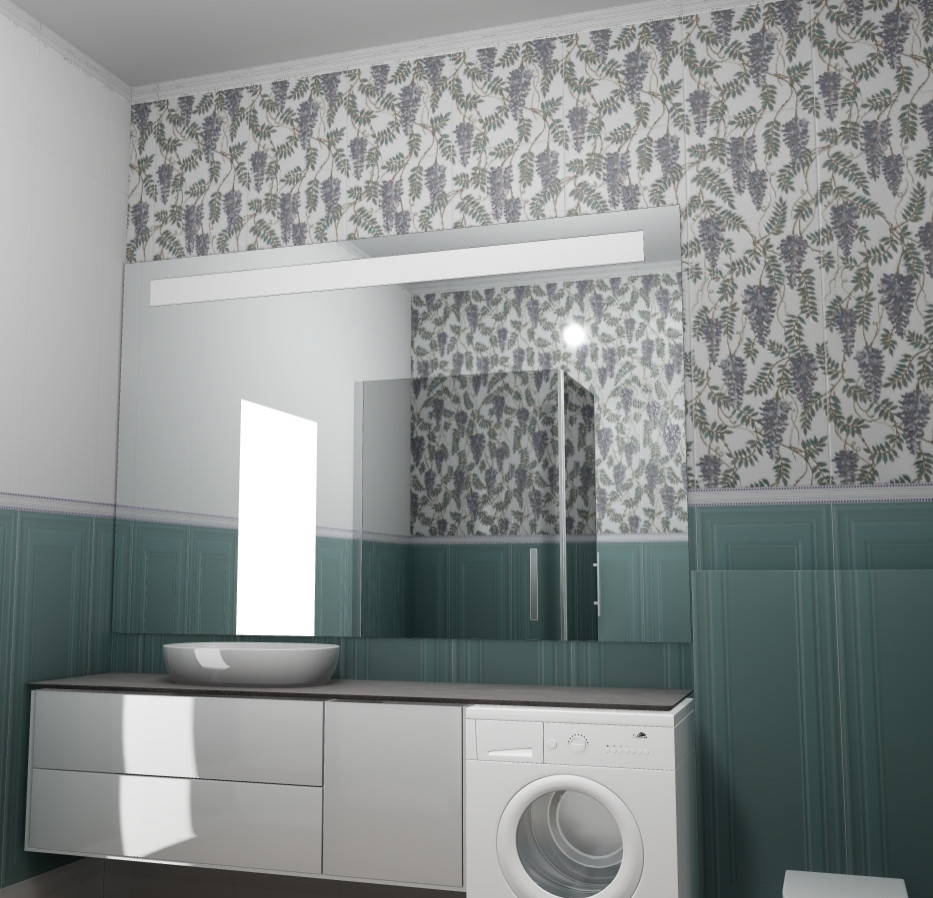 Ванная комната с глициниями.