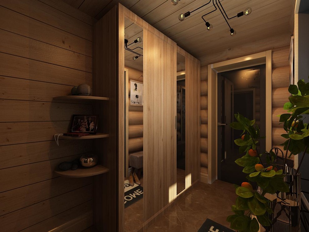 Проект, интерьер бани из бревна