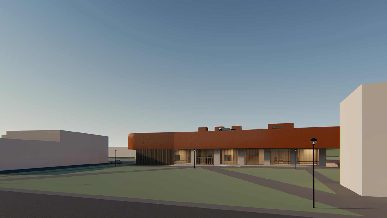 Проект здания аквапарка в Смоленске по ул. Кашена