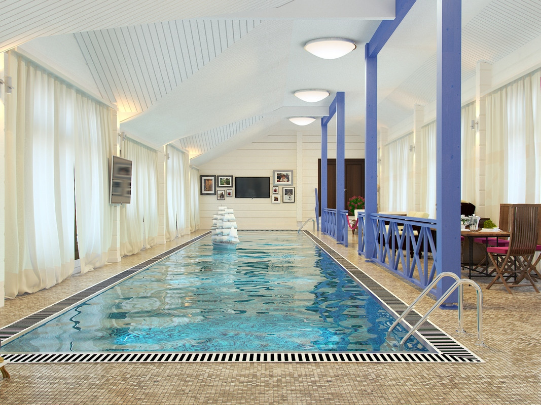 Бассейн при загородном доме в Николино