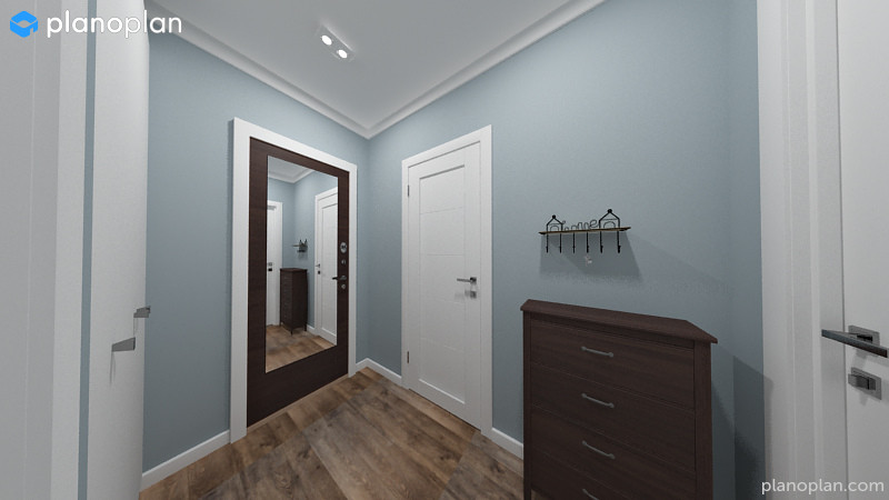 Яркая однокомнатная квартира с гардеробной и без (2 варианта планировки)