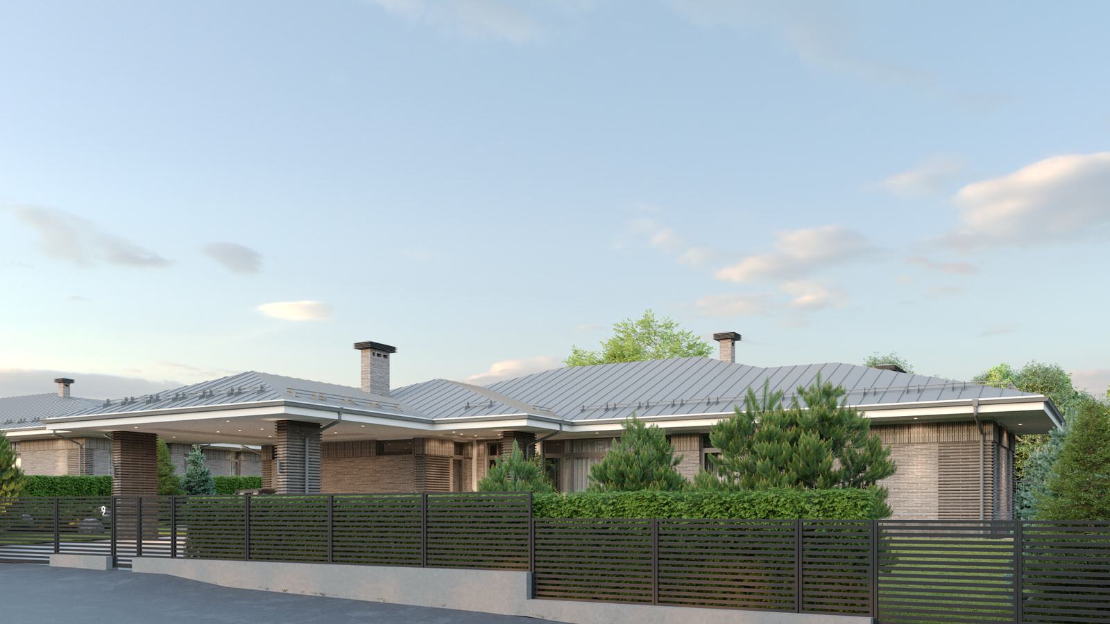 одноэтажный дом в живописном мест