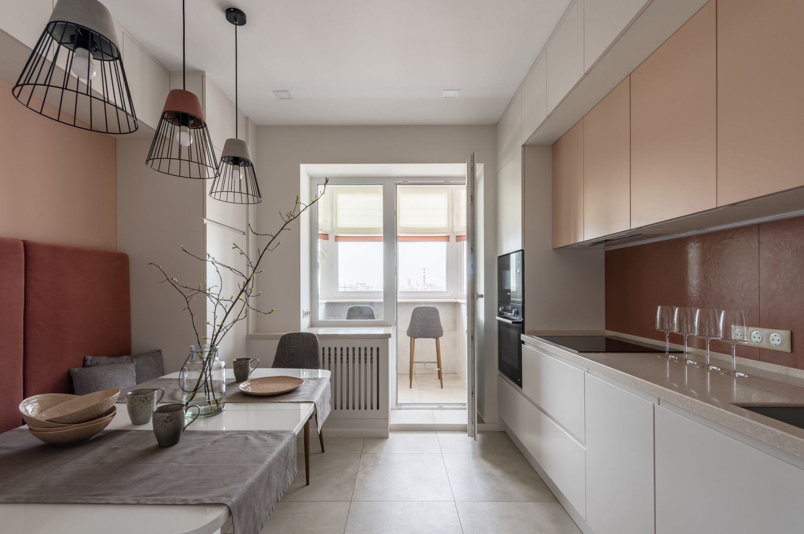 Кухня с терракотовыми оттенками