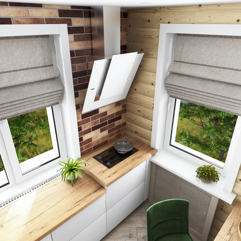 Блок-хаус в интерьере небольшого частного дома