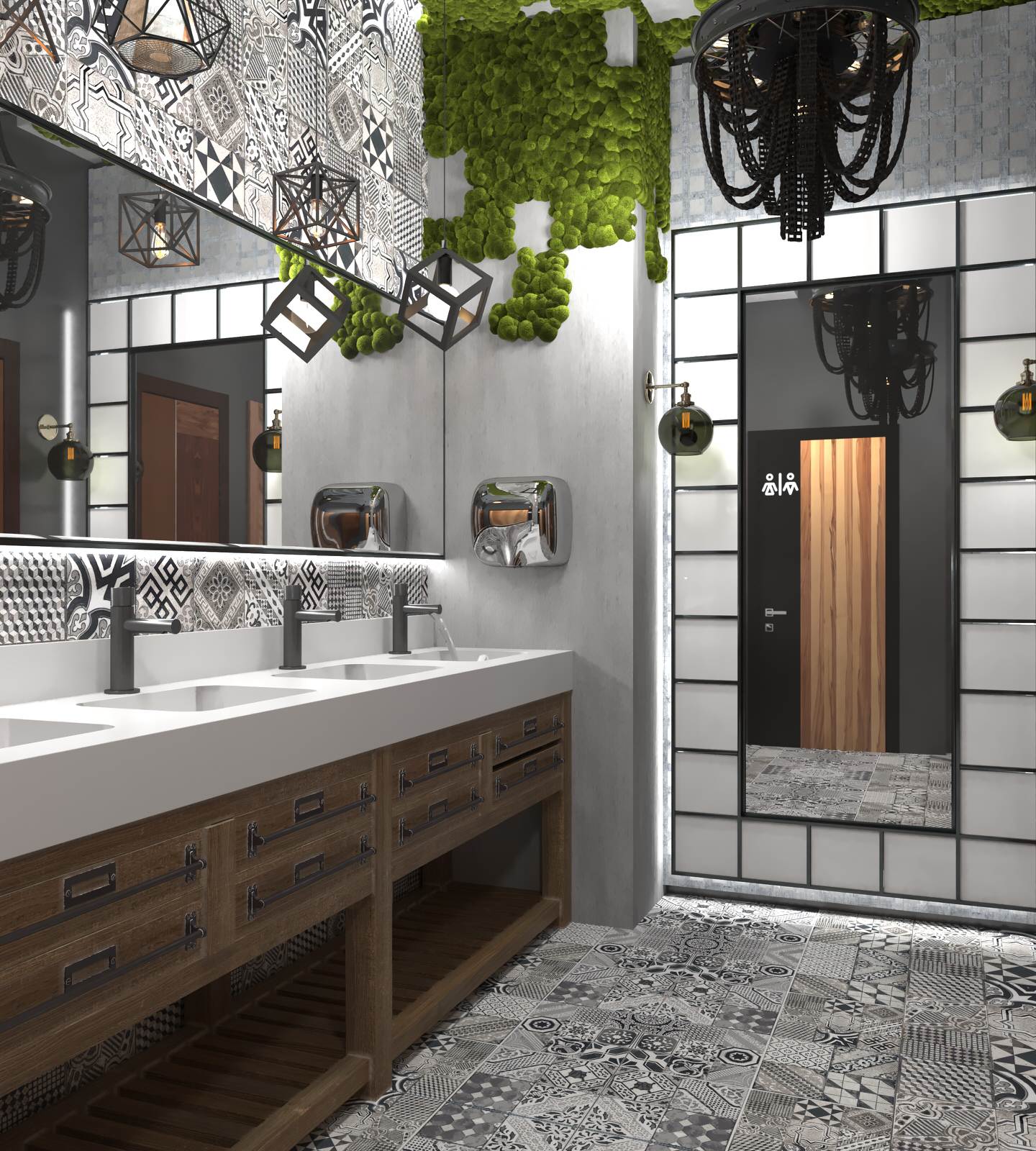 Обложка проекта: Дизайн-проект санузла в проекте ресторана для Harley Davidson Самара