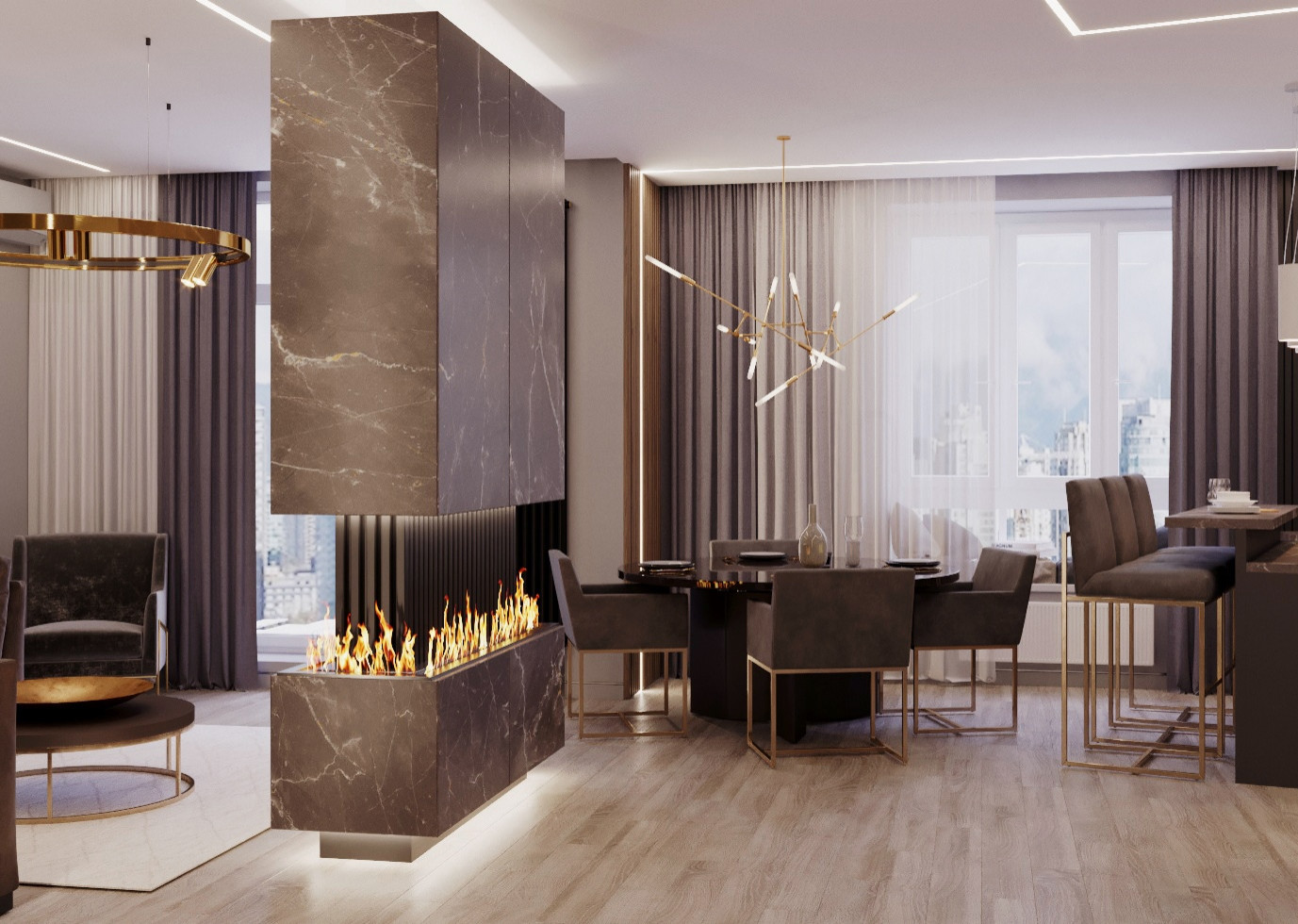 Кухня-столовая. Дизайн проект квартиры на Петровском острове