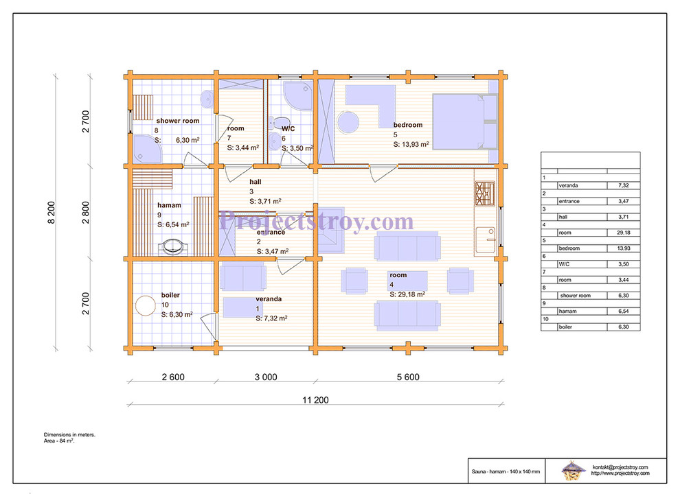 Проект турецкой сауны с хамамом из бруса