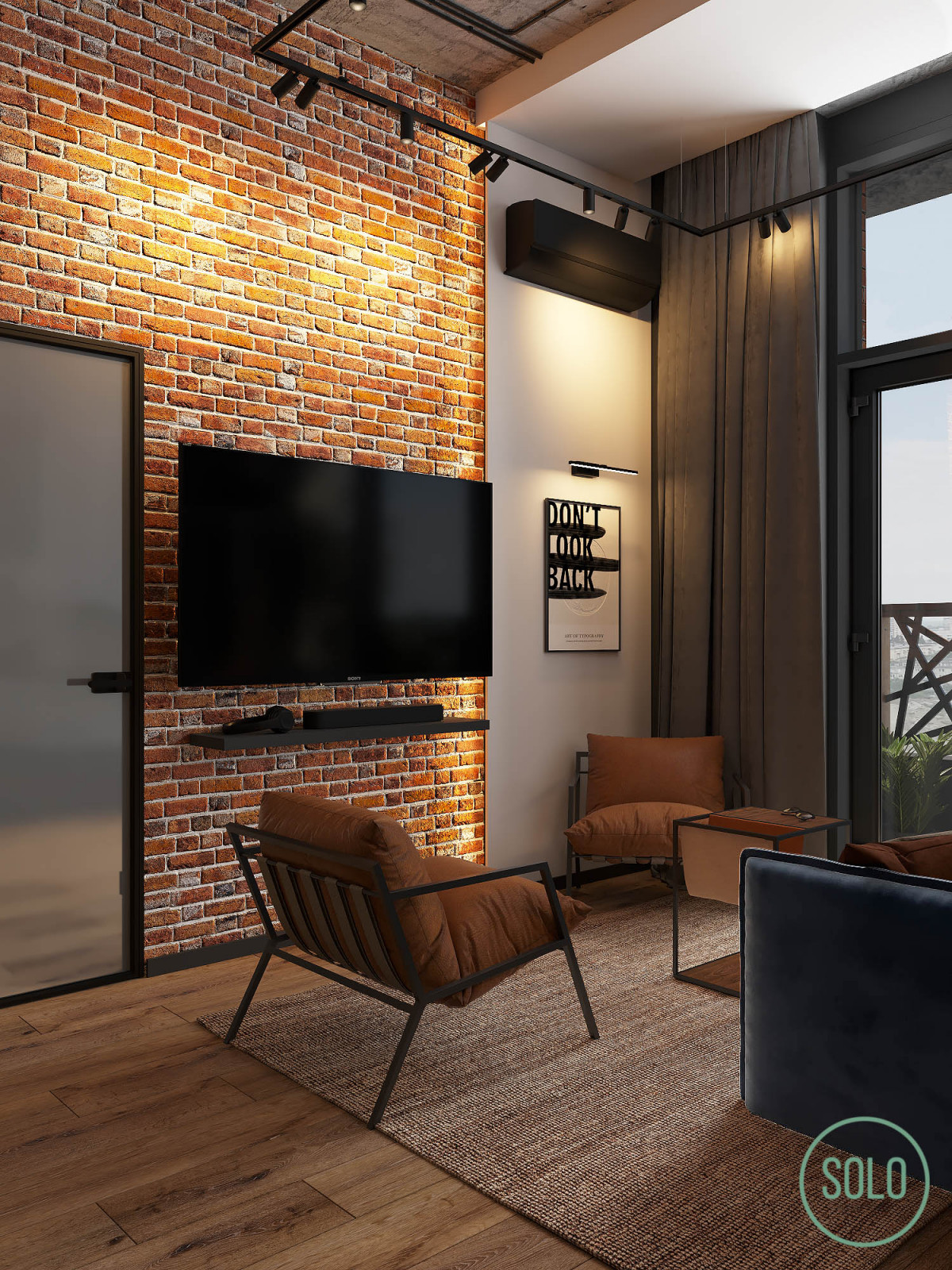 Лофт со спальней на втором уровне