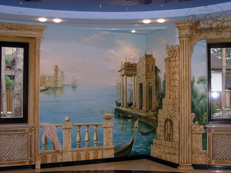 Art Painting of Swimming Pools