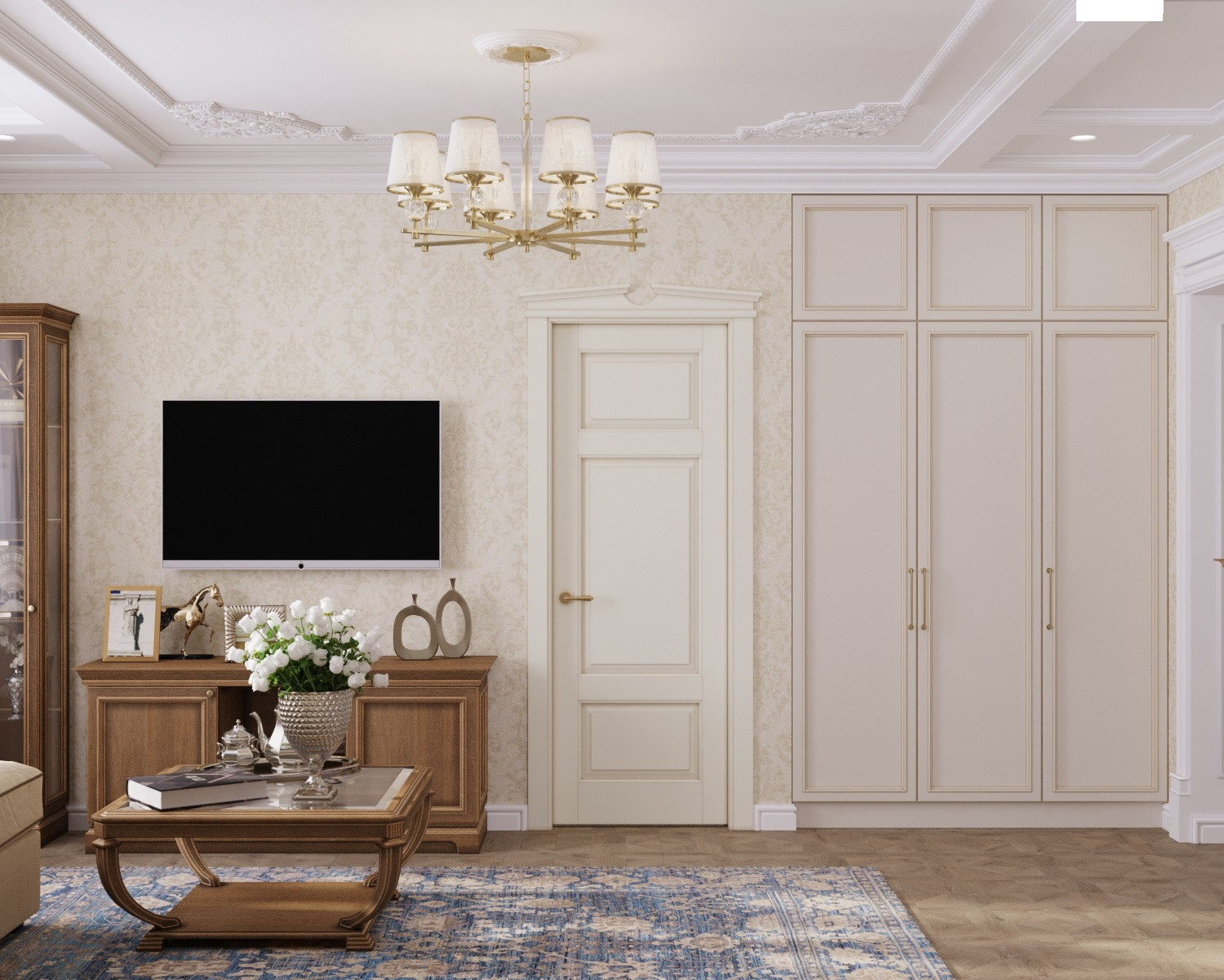 Новицкая, проект 2х комнатной квартиры в классическом стиле