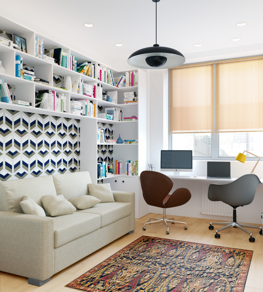 Светлый интерьер с яркими акцентами