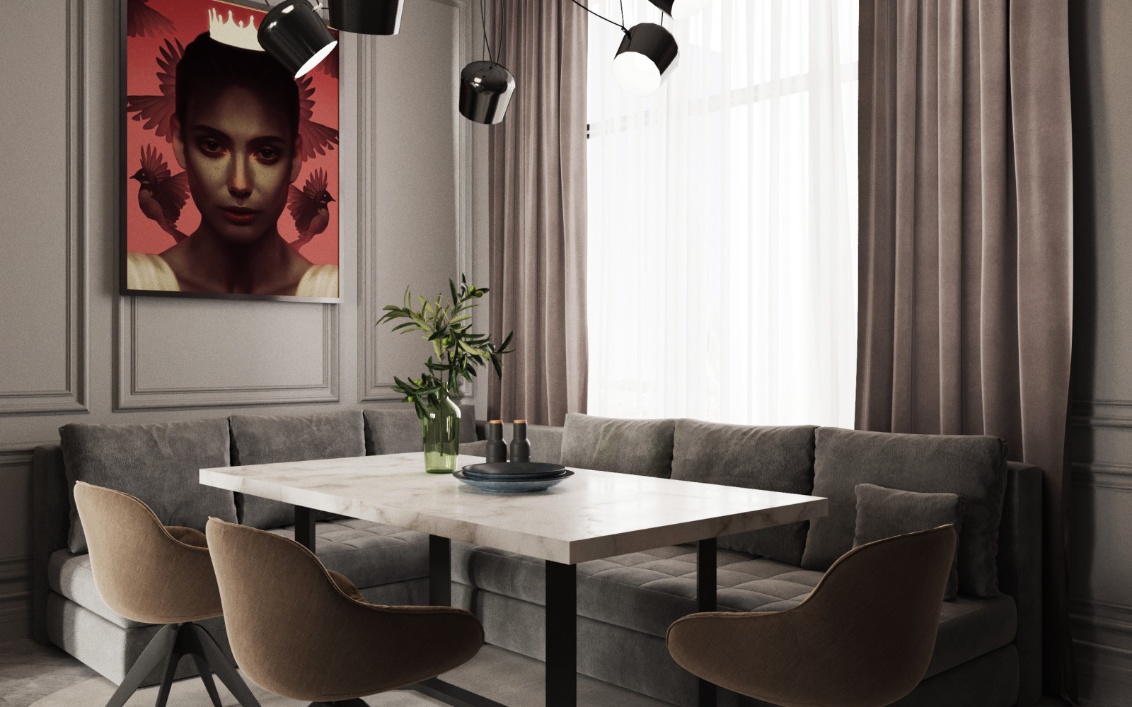 Интерьер апартаментов 200 кв.м