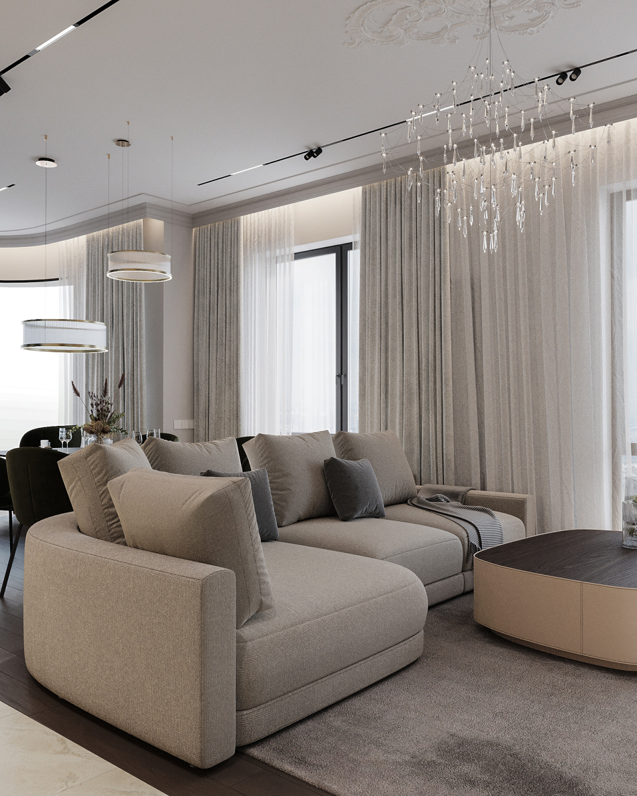 Обложка проекта: Дизайн проект в ЖК Павелецкая Сити 3 комнаты