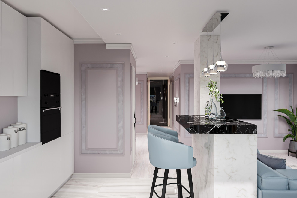 Дизайн гостиной и коридора