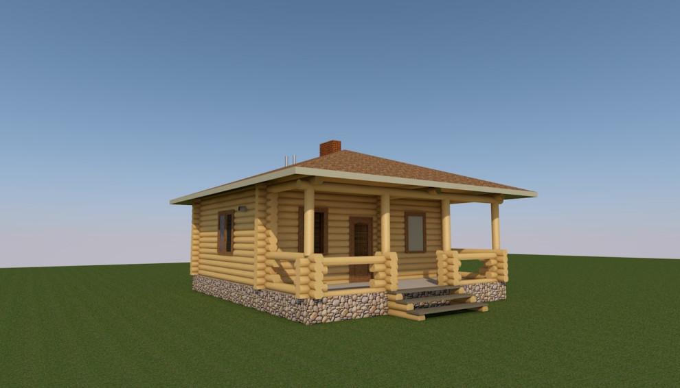 Обложка проекта: Проект бани из оцилиндрованного бруса д.Рай