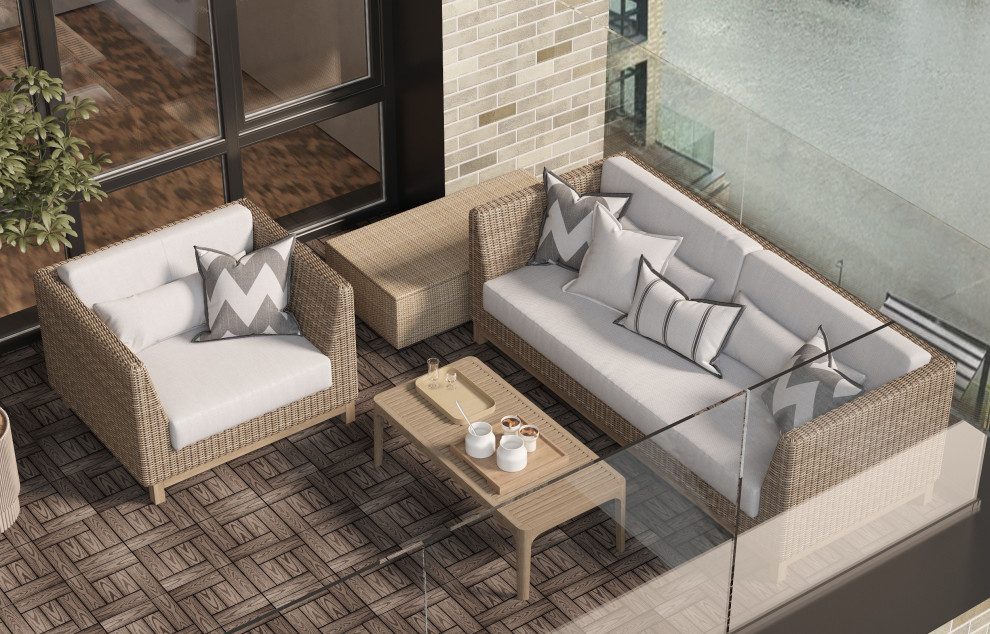 Интерьер видовой квартиры с террасой