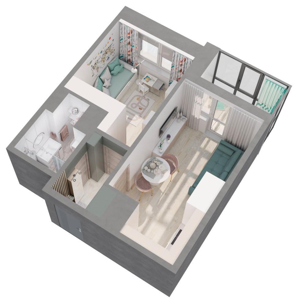 Обложка проекта: Дизайн однокомнатной квартиры ЖК Стрижи