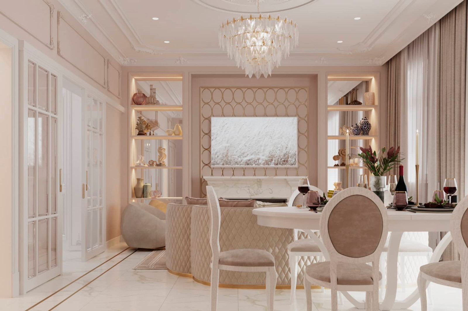 Дизайн и ремонт таунхауса в ЖК «Николинские ключи» — Роскошь вне времени