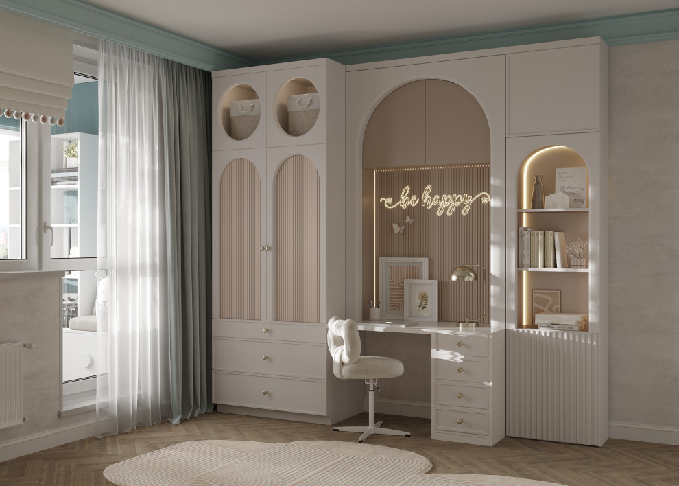 Проект детской комнаты для двух разнополых детей 19 кв.м.