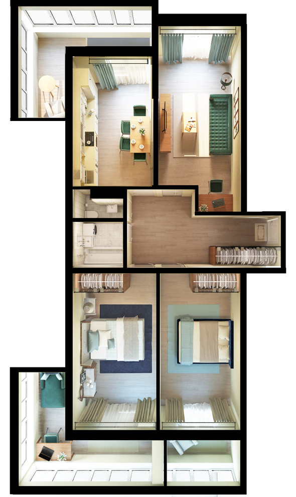 Обложка проекта: 3d планировки квартир