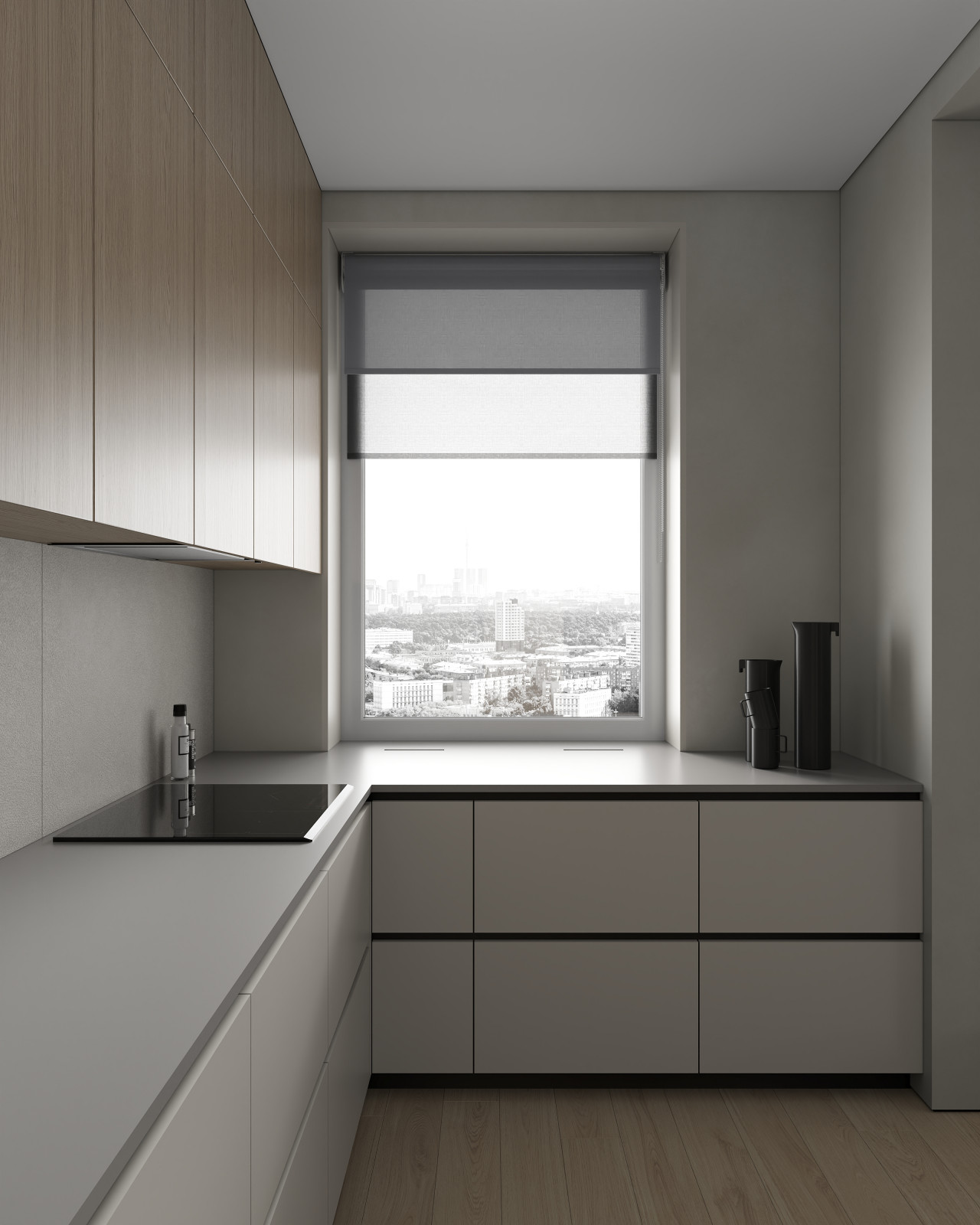 ЖК «Зенит», современный интерьер квартиры, построенный на контрастах