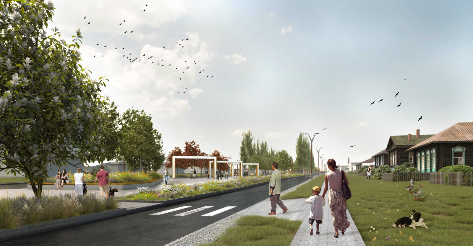 Благоустройство аллеи в историческом поселении Колывань