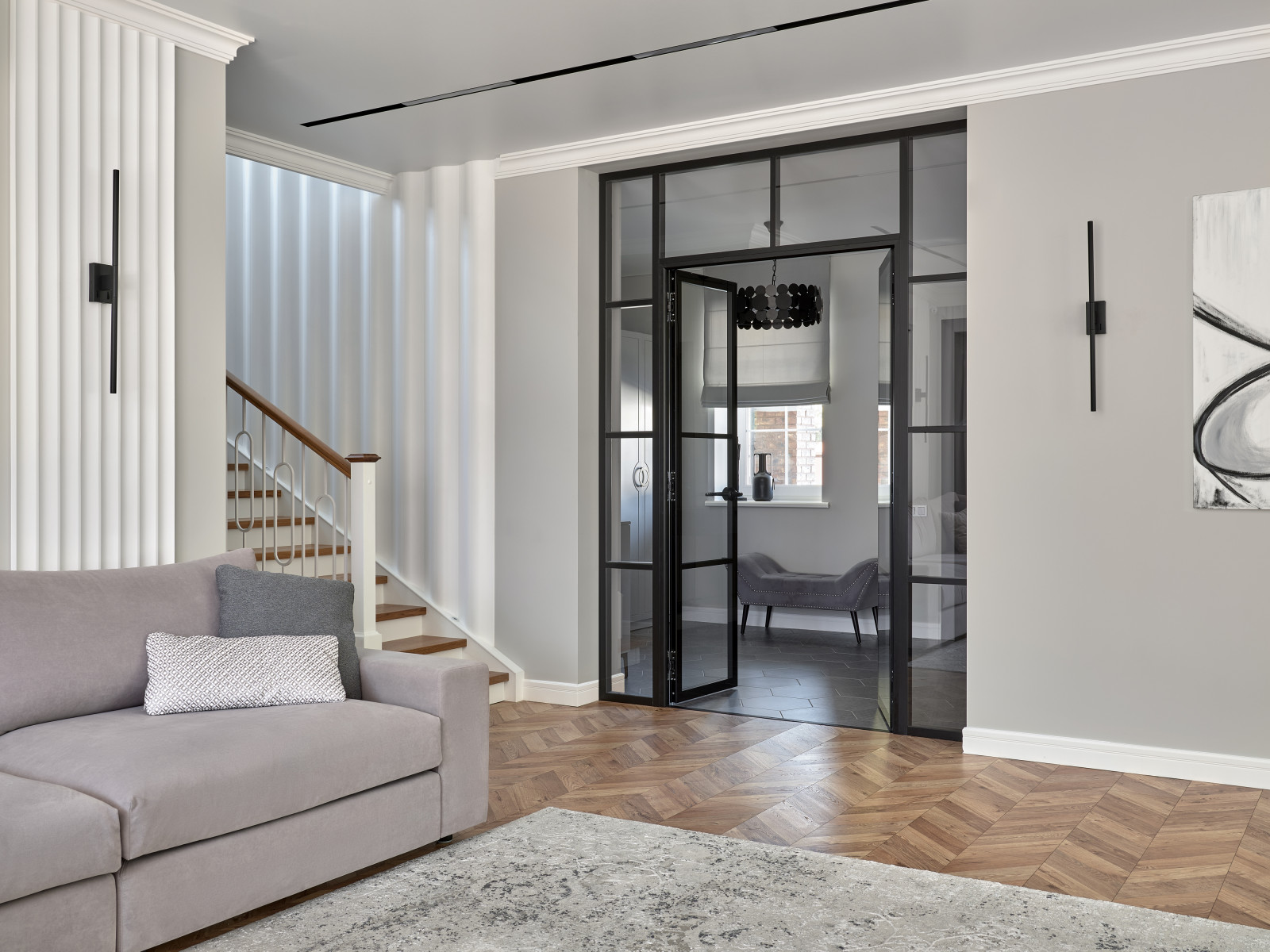 Современный интерьер с нотками классики: дом в Воронеже