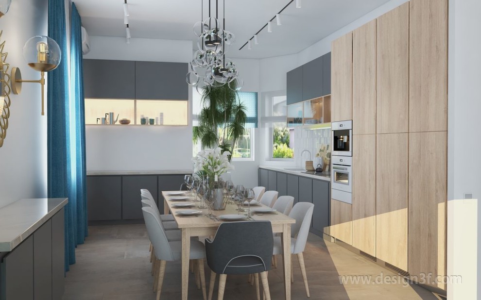 Современная кухня в частном доме