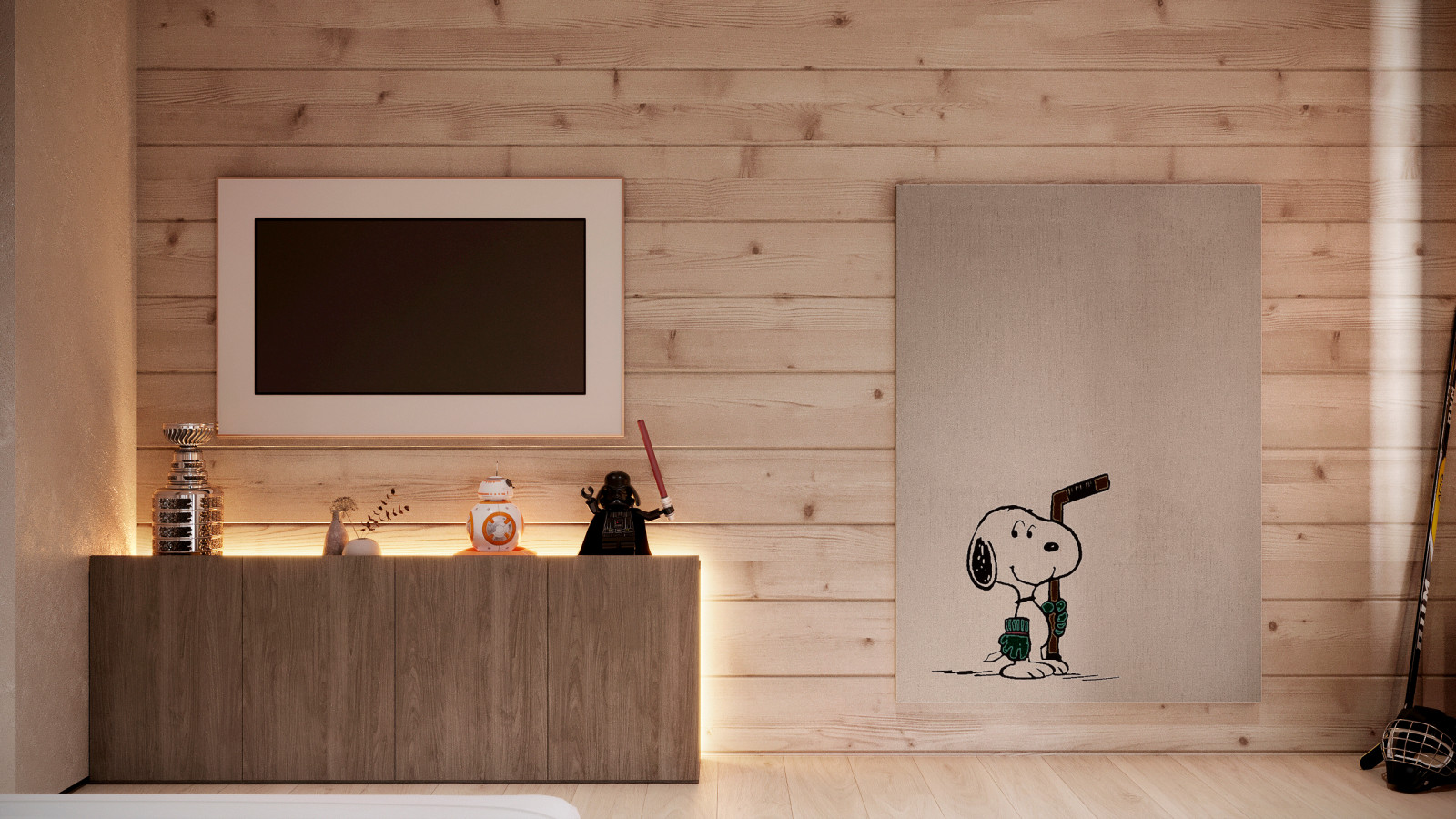 Интерьер подмосковного брусового дома компании Honka