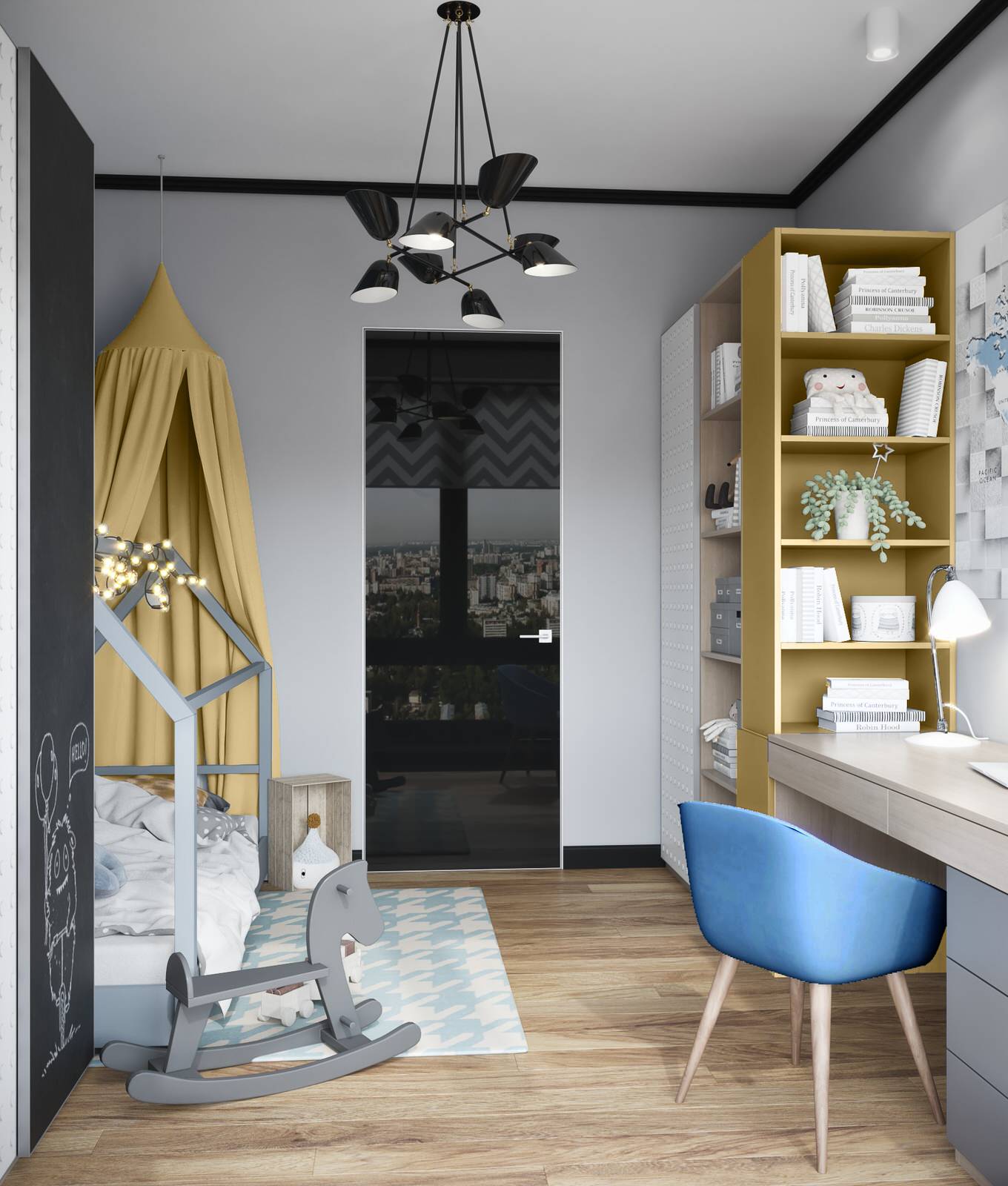 Яркий дизайн квартиры в ЖК "Пресня Сити"