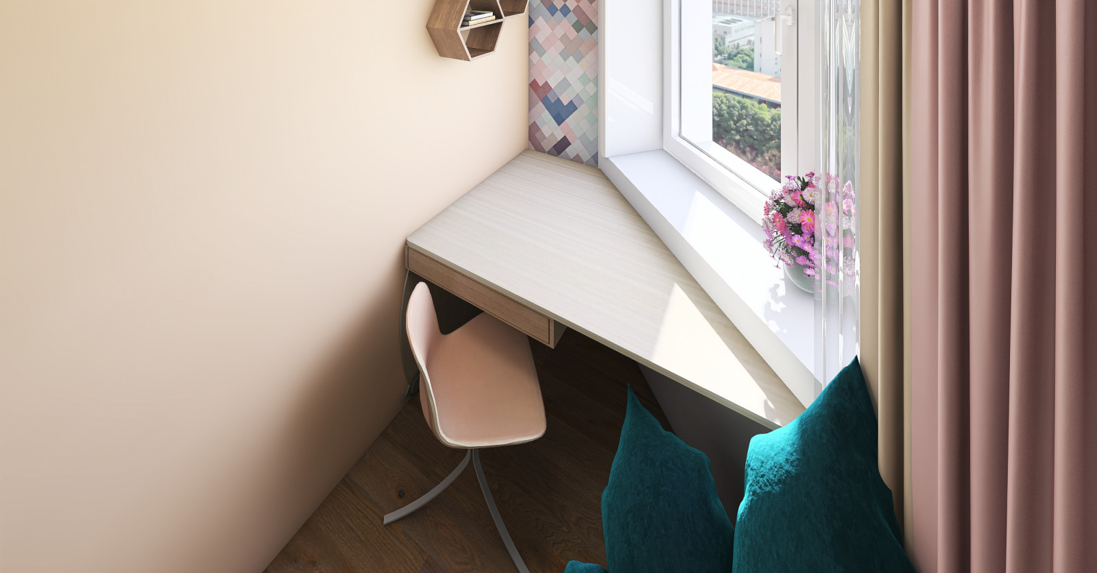 как переделать одну комнату с двумя окнами на две?