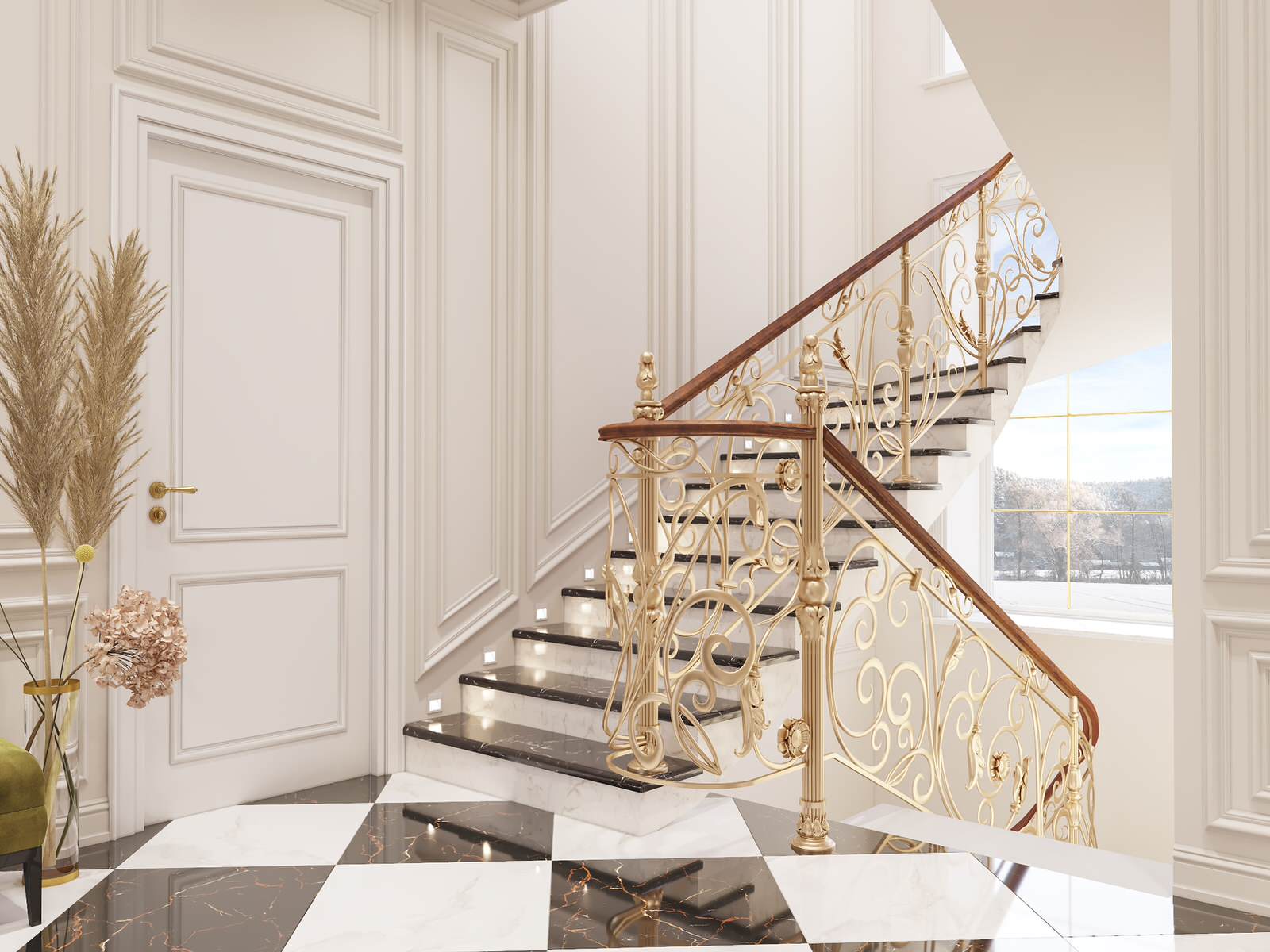 Жилой дом. Дизайн интерьера 1 этажа