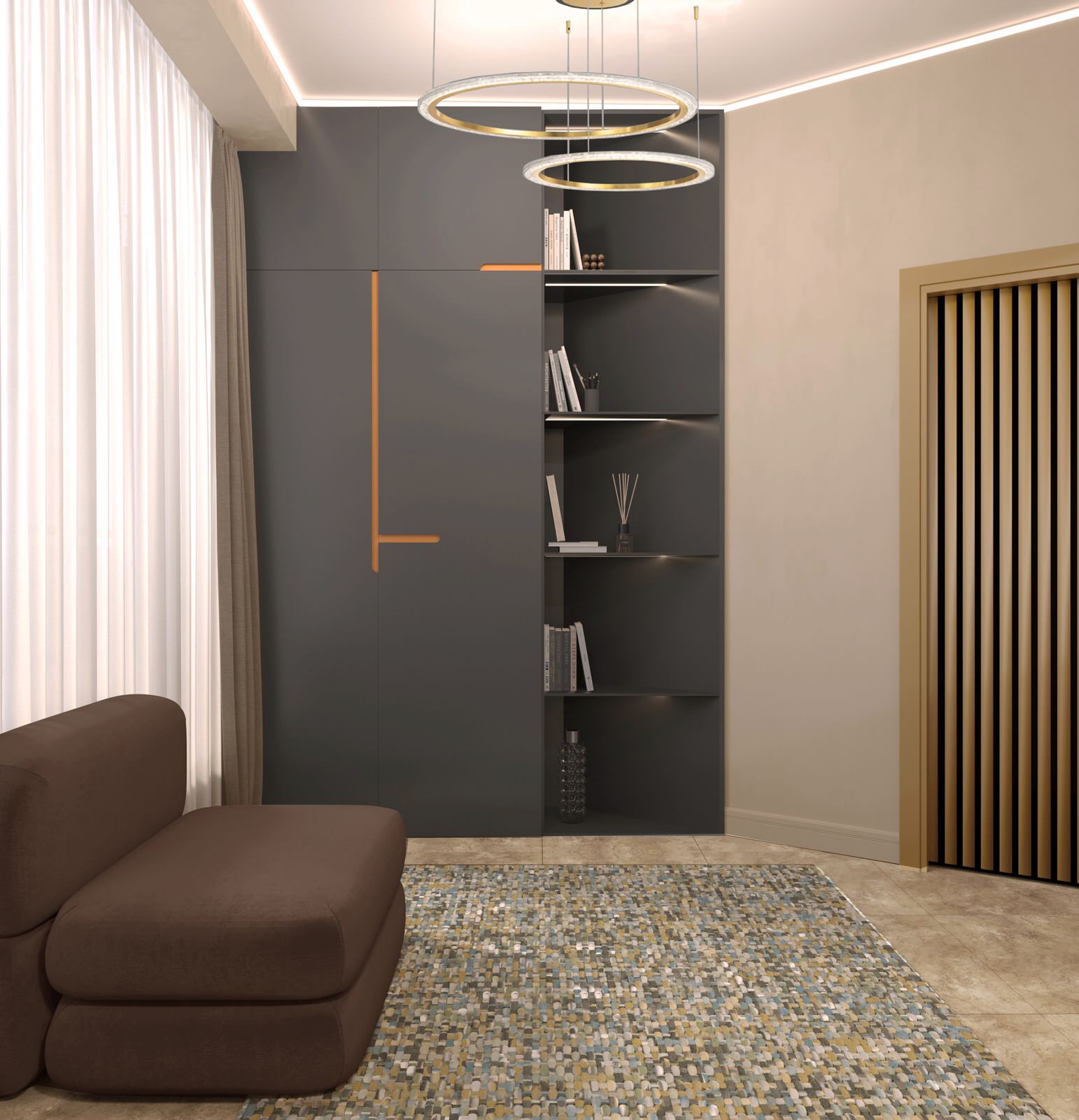 Двухэтажный жилой дом с видом на горы.