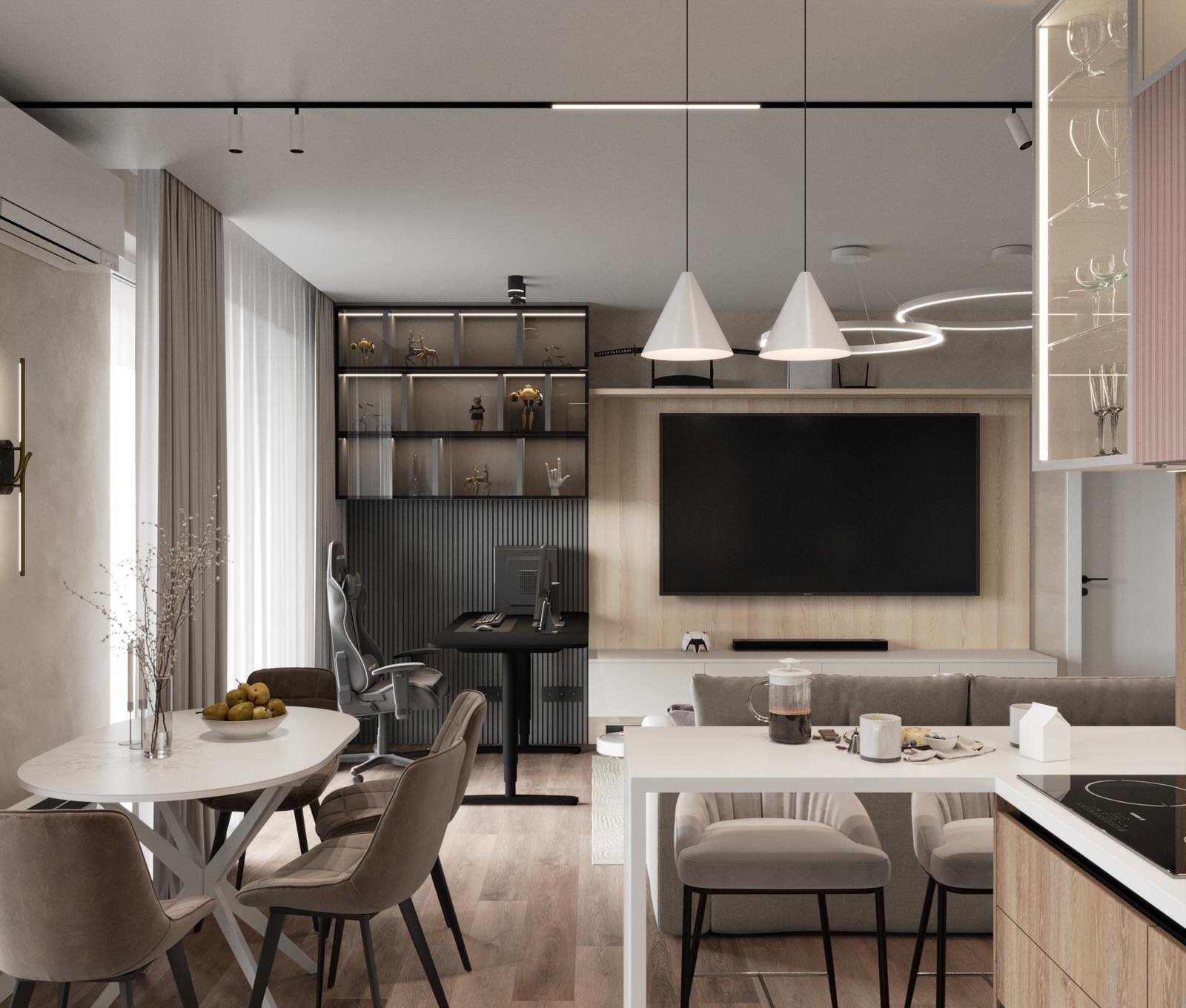 Дизайн квартиры в ЖК «Солярис» с большой лоджией