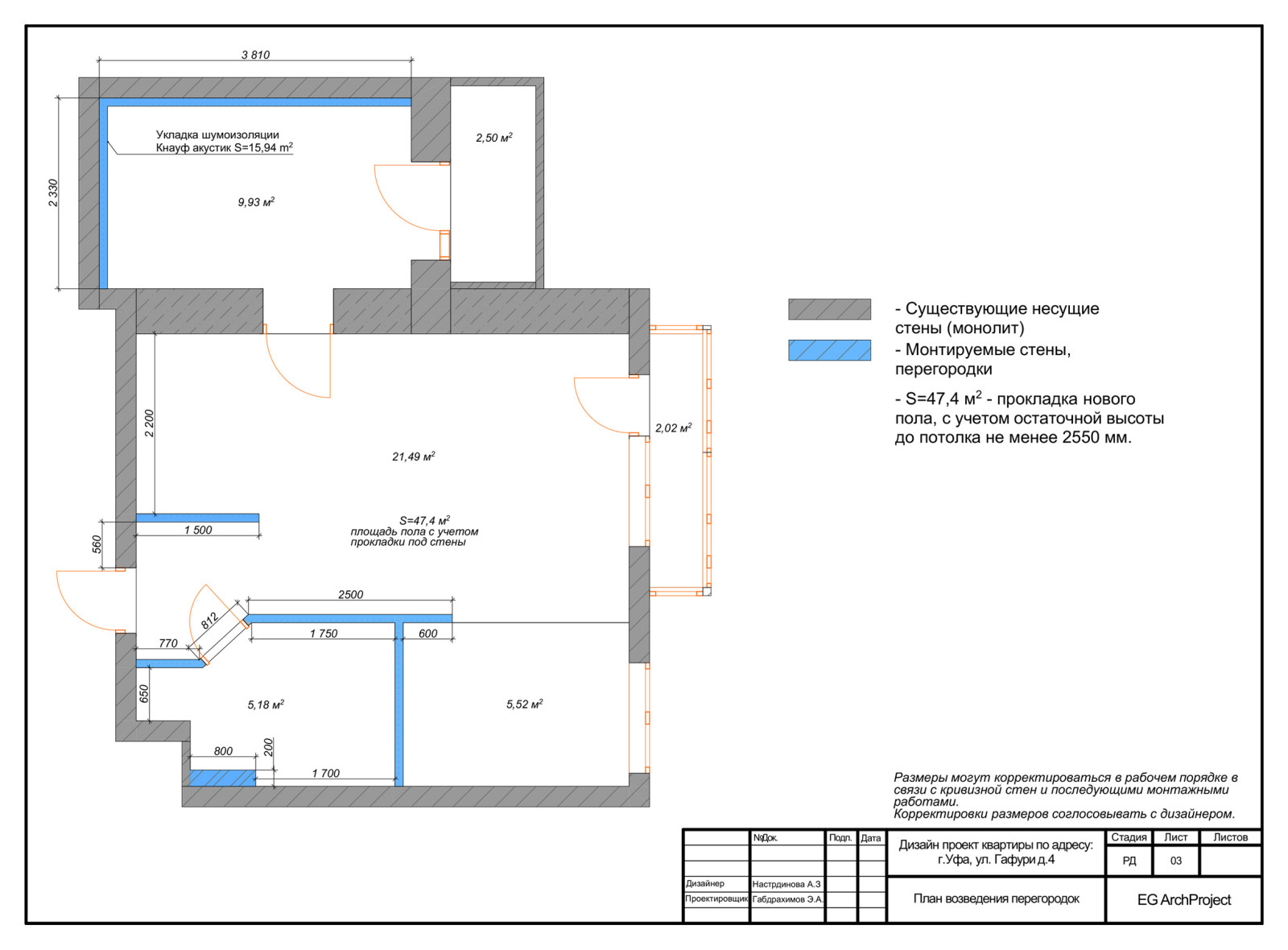 Дизайн-проект 2-х комнатной квартиры