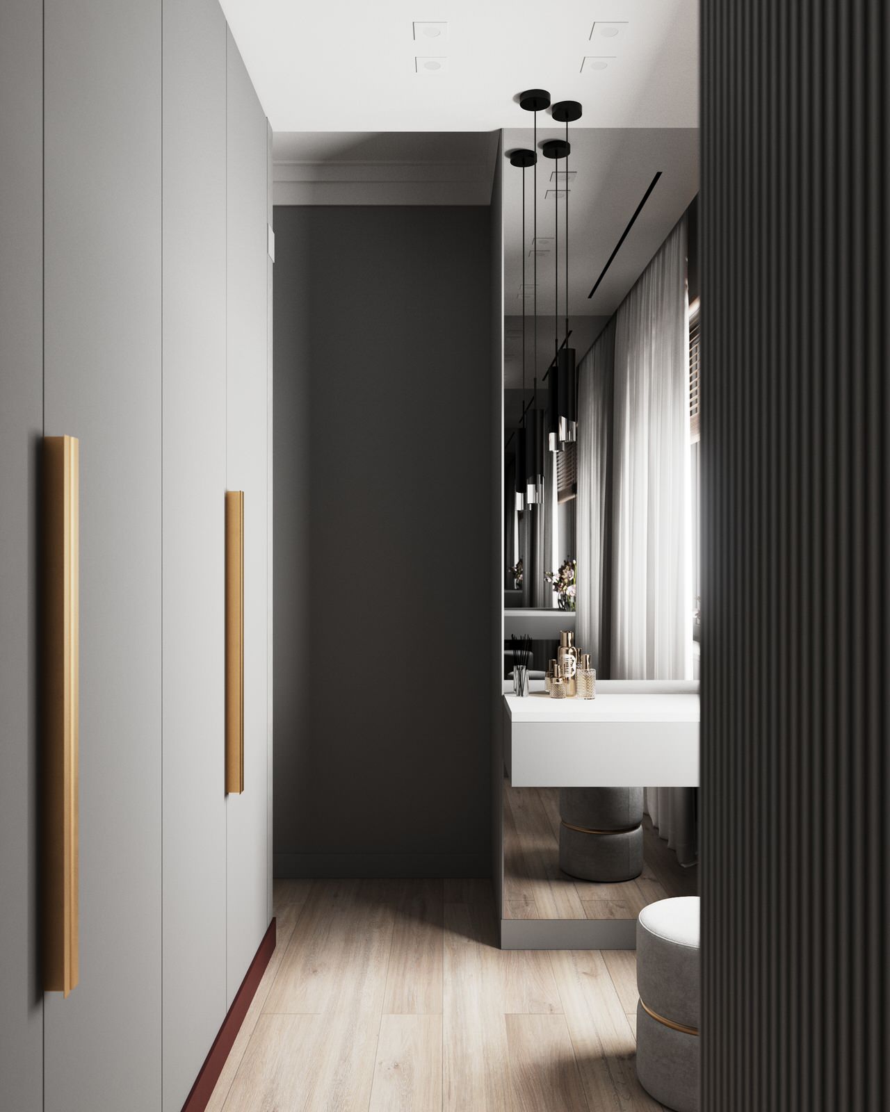 Стильный дом с красными акцентами