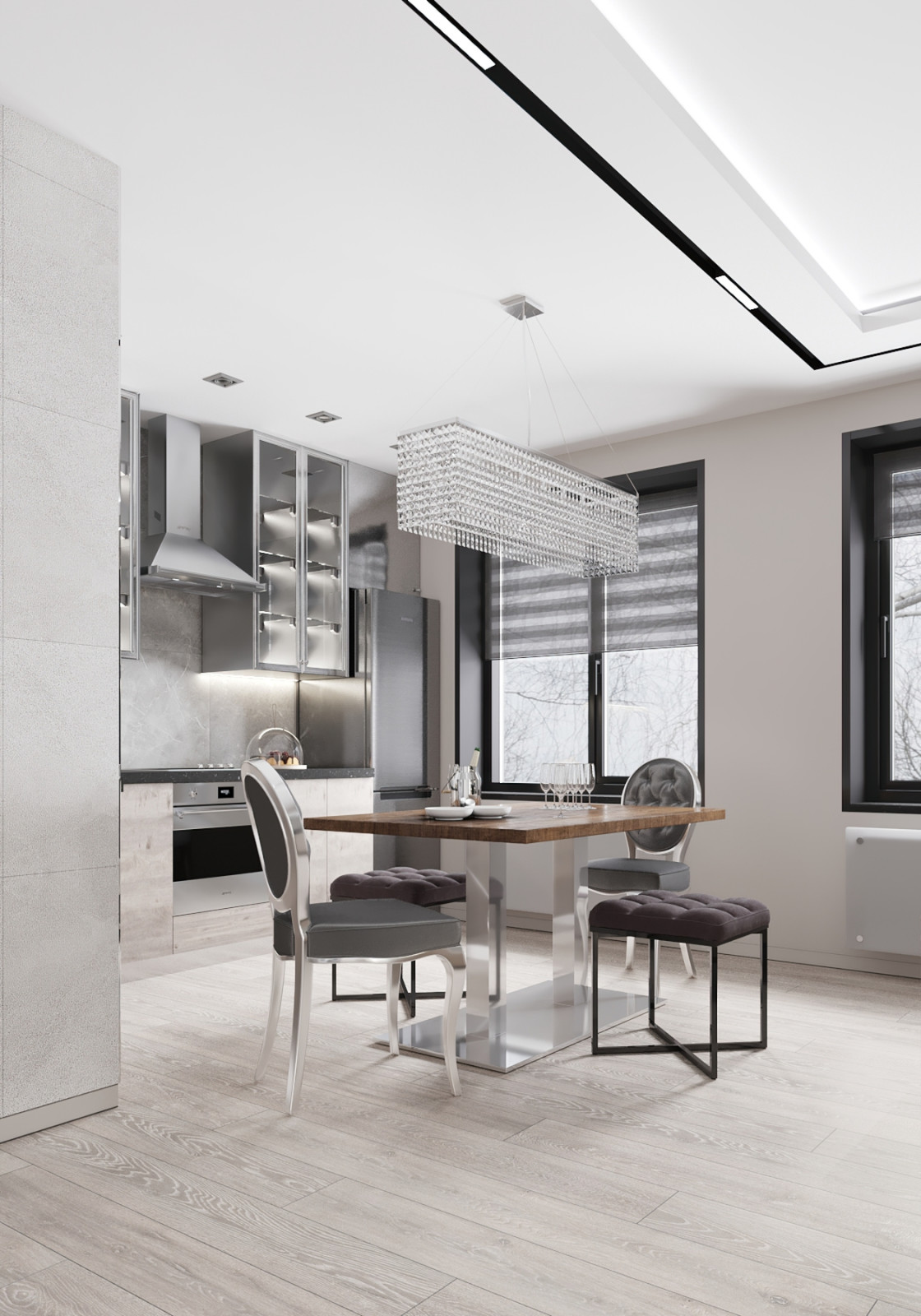 Обложка проекта: Гостиная с элементами минимализма и классицизма