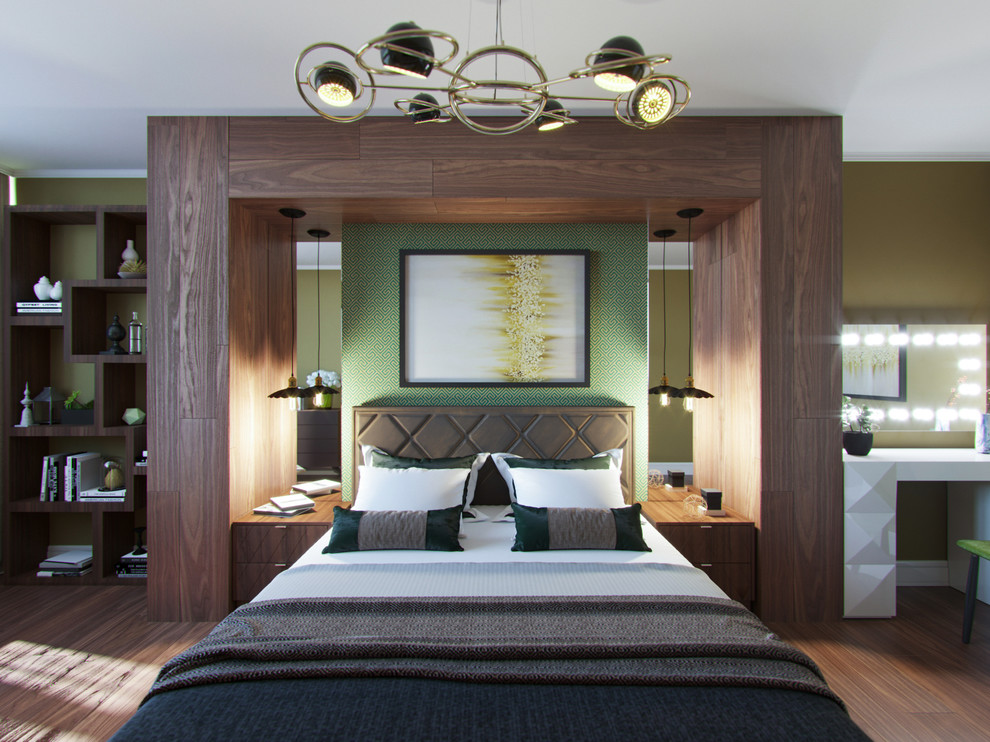 Дизайн интерьера спальни для молодой пары с двумя детьми