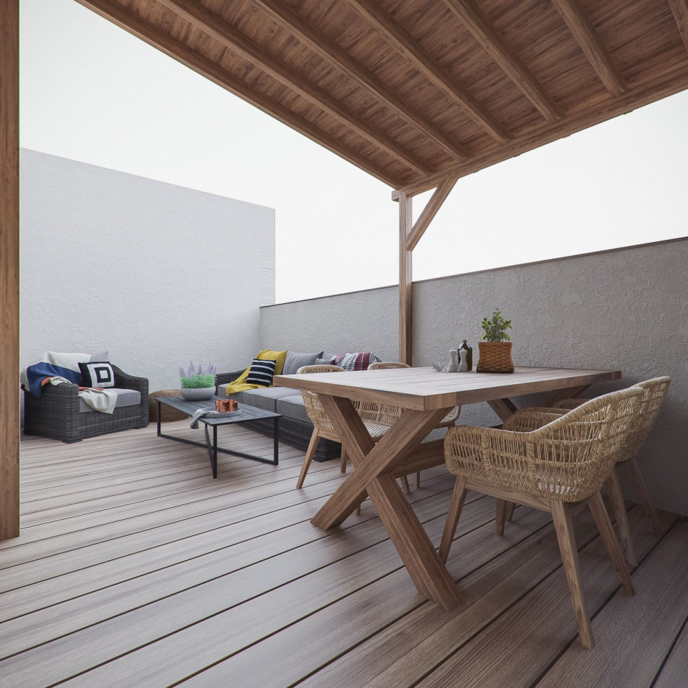 Обложка проекта: Гостиная на цокольном этаже таунхауса с выходом на улицу в зону барбекю