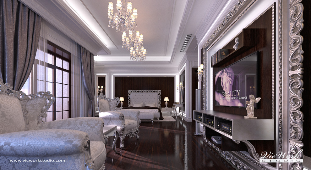 Luxury neoclassical bedroom interior. Bedroom in the H Residence