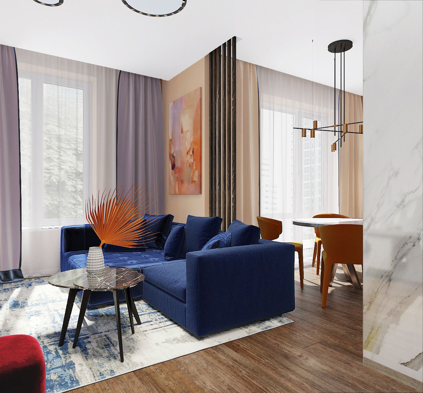 Гостиная в ЖК Лефортово парк, Москва