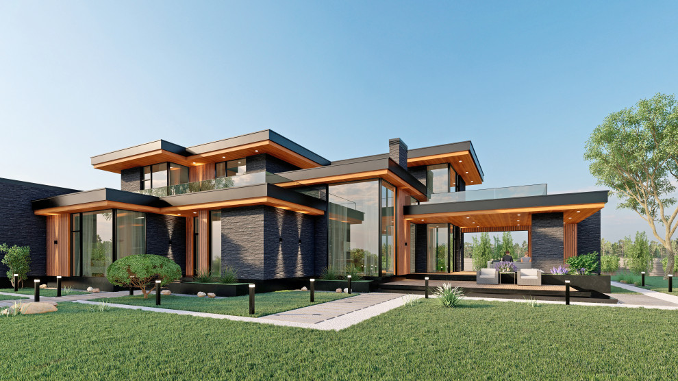 Обложка проекта: Дом 400 м2 (дневной вид)