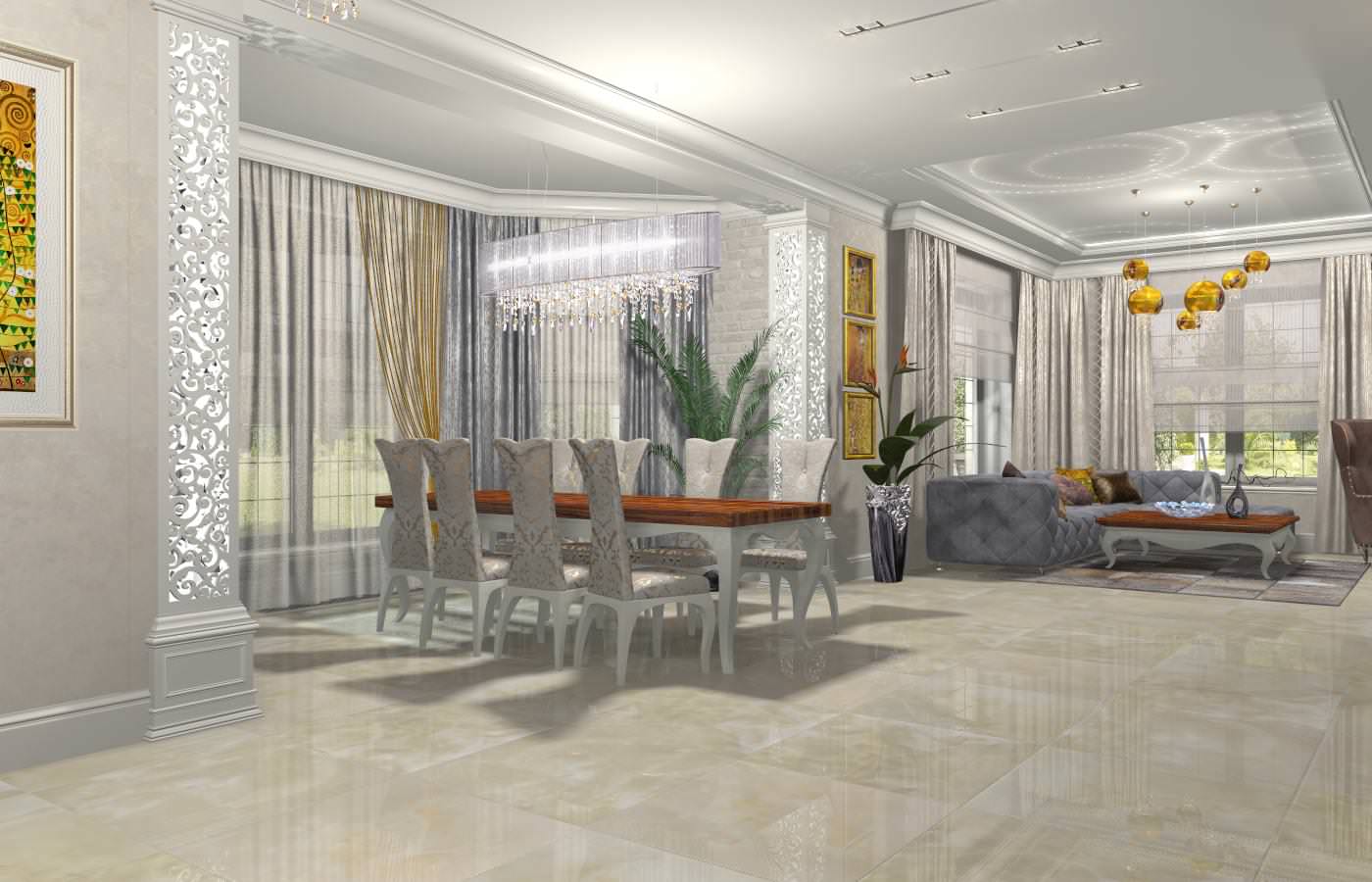 визуализация "Гостиная - студия"